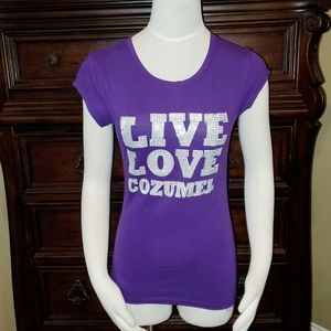 💜 Purple Sequined Cozumel T-Shirt